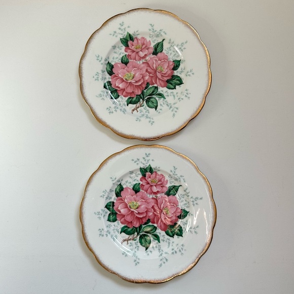 2 Vintage Plates - Camellia Pattern - Picture 1 of 5
